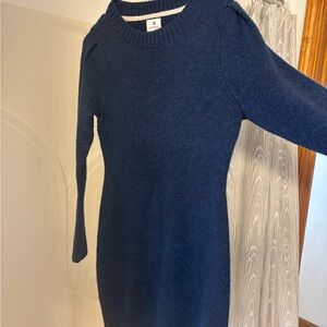 Sundry Navy Long-Sleeve Sweater Dress